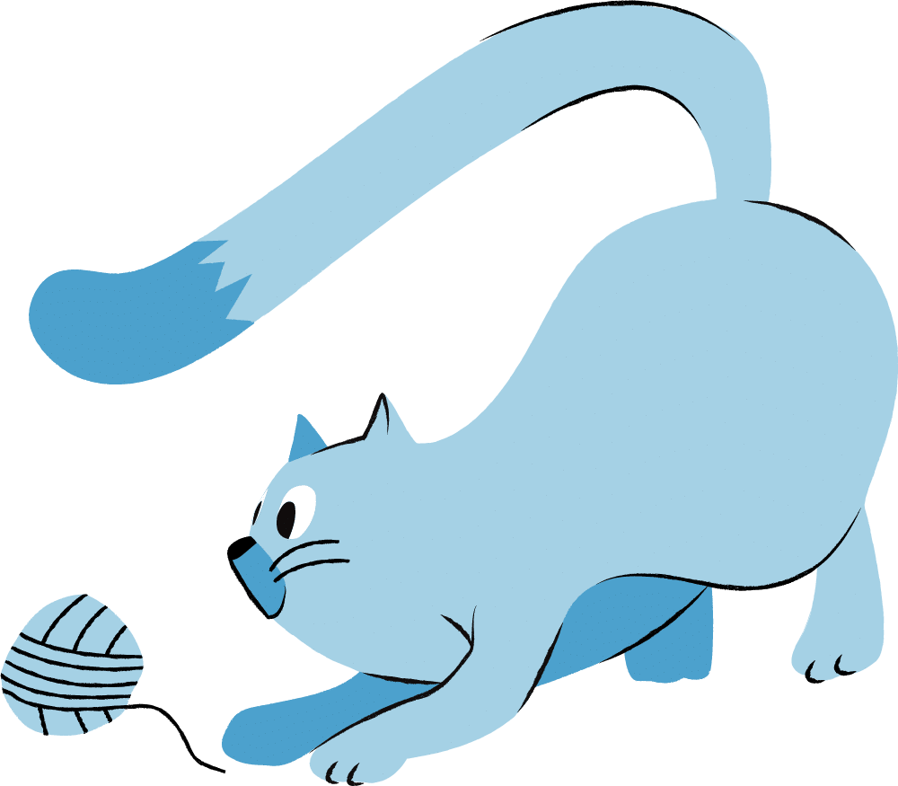 Illustratie spelende kat