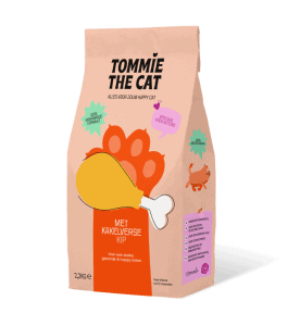 Tommie the Cat droogvoer verpakking kitten kip