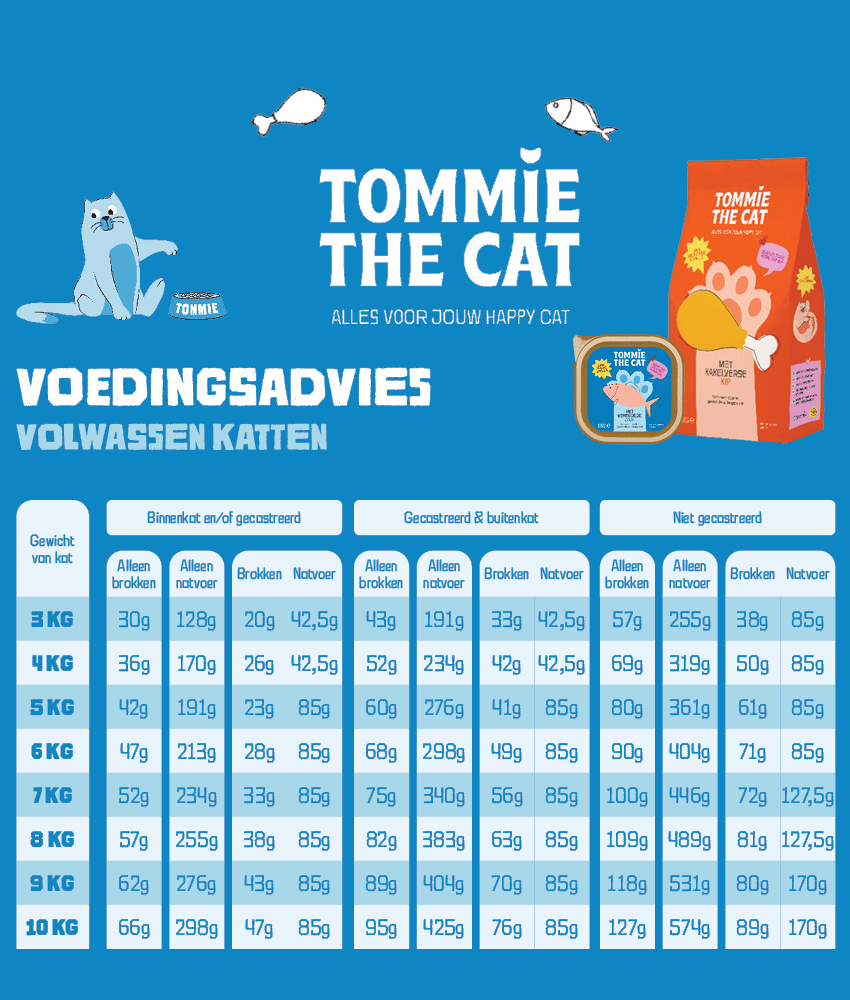 Voedingsadvies van Tommie the Cat voeding