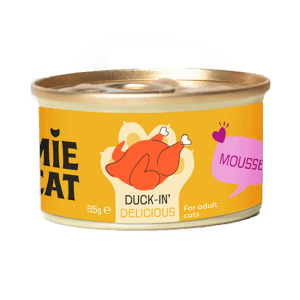 Natvoer kat mousse met eend